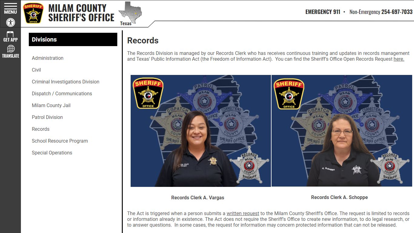 Records | Milam County Sheriff TX